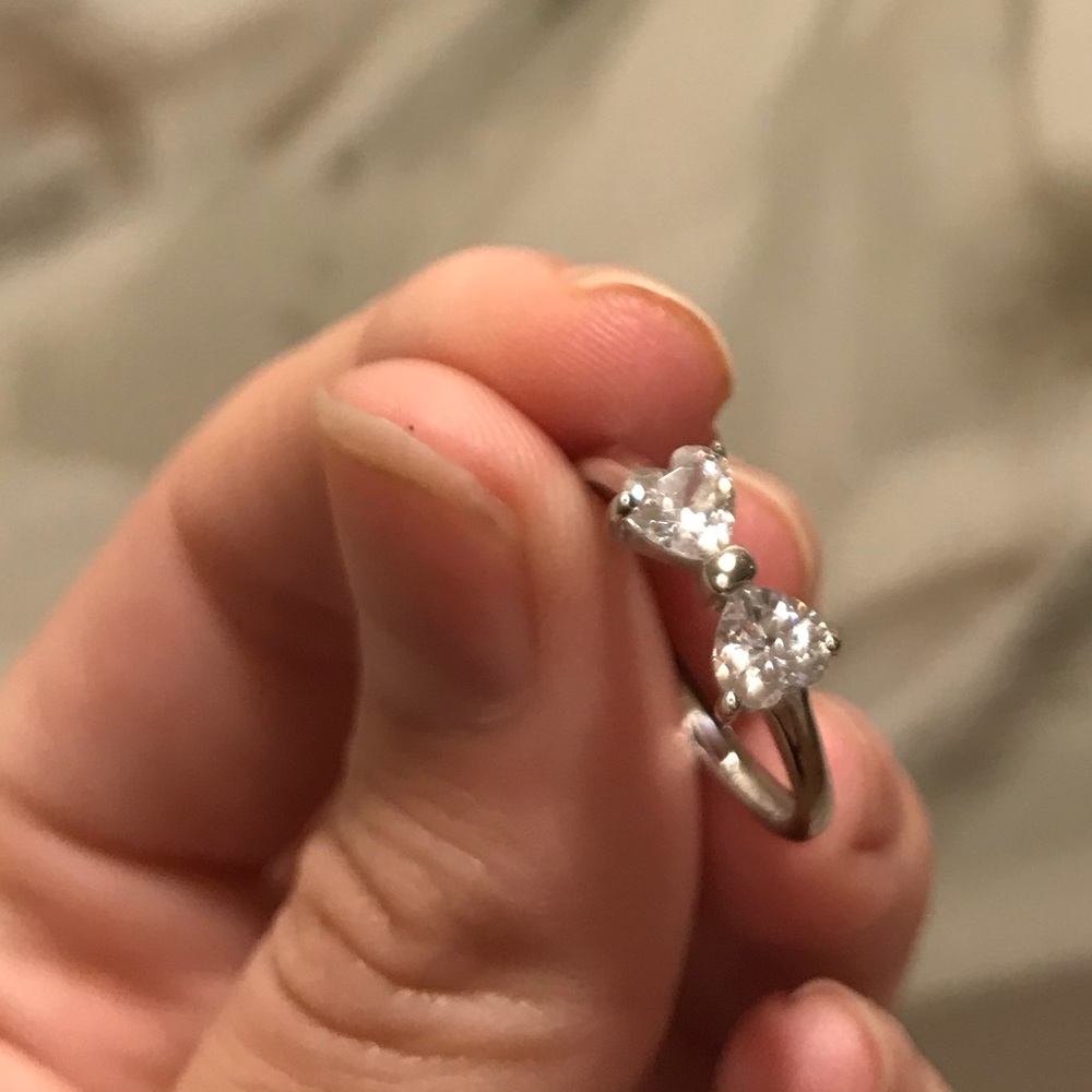 Sterling Silver Bowring W Heart Shaped Cz Diamonds View 5